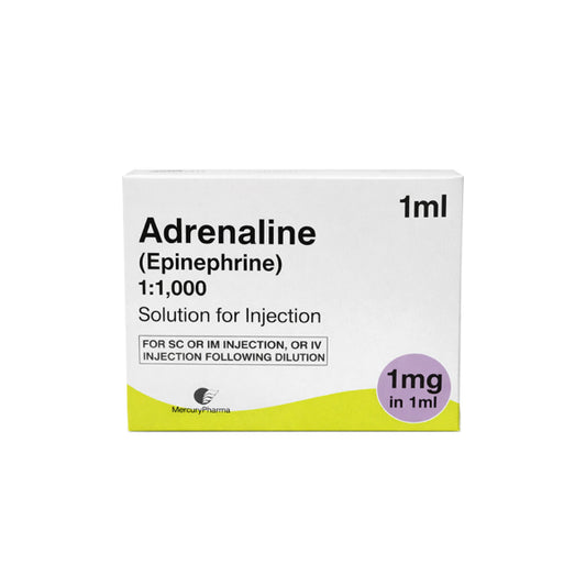 Adrenaline 1mg/ 1ml 1:1000 Amps x 10 (POM)