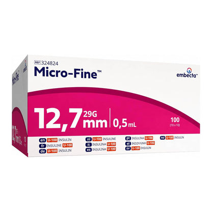 BD Insulin Syr Microfine 0.5ml (29g) x 12.7mm (324824) - 100